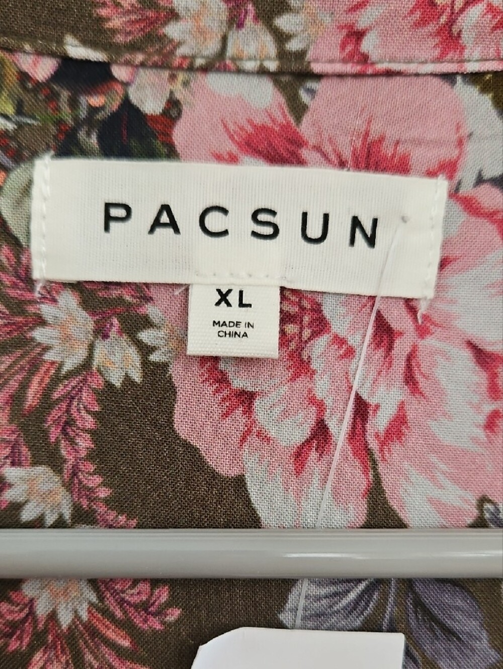 PacSun Olive Floral Paisley Short Sleeve Button-Up Shirt - Picture 2 of 5